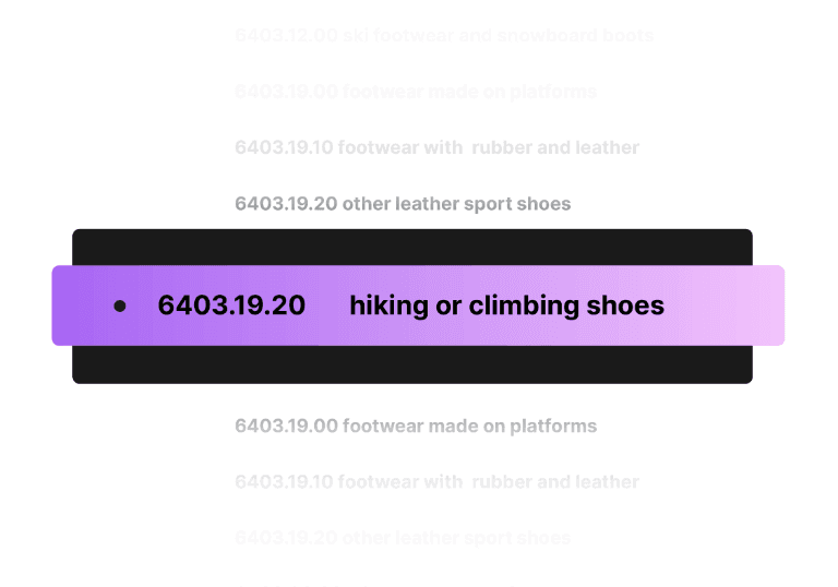 Find HS and HTS codes with Classify