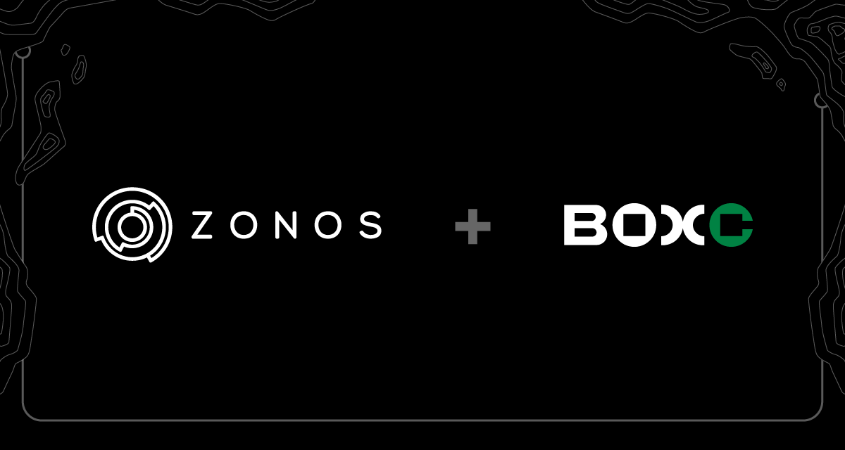 A black background with the words Zonos and BoxC